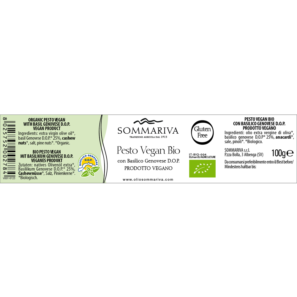 
                  
                    Sommariva™ - Pesto Vegan Bio con Basilico Genovese D.O.P. - 100g
                  
                